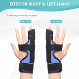 fibee Boxer Fracture Splint, Pinky Finger Splint, Adjustable Two Finger Brace for 4th or 5th Finger, Metacarpal Splint Hand Brace for Arthritis Fracture Broken Mallet Dislocated Trigger Finger(L/XL)