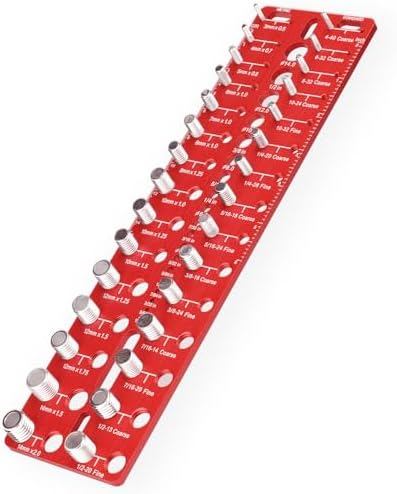 Thread Checker, 30 Nut and Bolt Thread Checker, Bolt Size and Thread Gauge, Bolt and Nut Identifier Gauge with 15 Standard & 15 Metric &19 Drill Bit Gauge,Screw Size Gauge