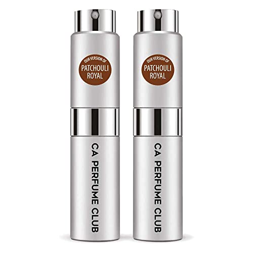 CA Perfume Impression of Christian D. Patchouli Royal For Men Replica Version Fragrance Dupes Concentrated Long Lasting Eau de Parfum Spray Refillable Atomizer Bottle 0.27 Fl Oz-X2