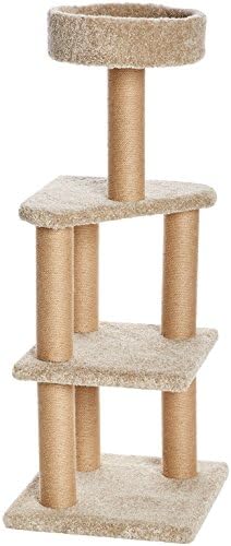 Amazon Basics - Cat Tree Indoor Climbing Activity Tower with Scratching Posts, multi-level, Large, 17.7" x 45.9", Beige