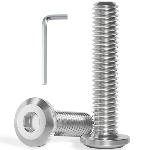 M6-1.0 x 35 mm 40Pcs Flat Head Hex Socket Cap Screws Bolts,304 Stainless Steel 18-8,Full Thread,Hex Spanner Included (VG30109)