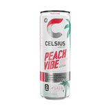 CELSIUS Sparkling Peach Vibe, Functional Essential Energy Drink 12 Fl Oz (Pack of 12)