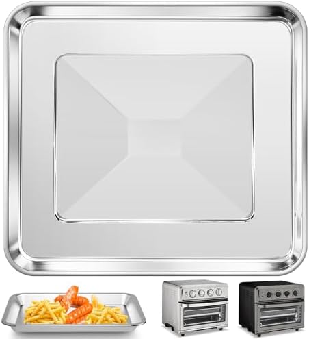 Air Fryer Tray Replacement for Cuisinart TOA-60 TOA-65 TOA-70 Toaster Air Fryer Convection Oven, 12.2 * 11'' Non-stick Mesh Air Fryer Steel Basket Wire Rack Accessories Parts, Dishwasher Safe