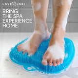 Love, Lori Shower Foot Scrubber Foot Scrubbers for Use in Shower & Foot Cleaner - Silicone Foot Scrubber for Shower Floor to Soothe Achy Feet & Reduce Pain, Foot Shower Scrubber, X-Large (Blue)