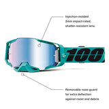 100% ARMEGA Premium Protective Sport Goggles with Ultra HD Lens & Nose Guard (Esterel - Mirror Blue Lens)