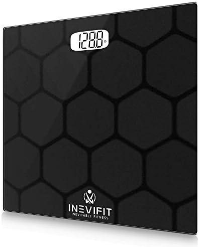 INEVIFIT Bathroom Scale, Highly Accurate Digital Bathroom Body Scale, Measures Weight up to 400 lbs. Includes Batteries