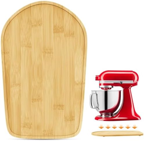 Bamboo Mixer Slider Mat for Kitchenaid 4.5-5 Qt Tilt Head Stand Mixer, Appliance Sliders For Kitchen Appliances Countertop, Kitchenaid Mixer Attachments for Stand Mixer, Mixer Moving Tray Attachments