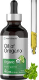 Horbäach Organic Oil of Oregano Drops 4 fl oz Liquid | Vegan | Non-GMO, Gluten Free