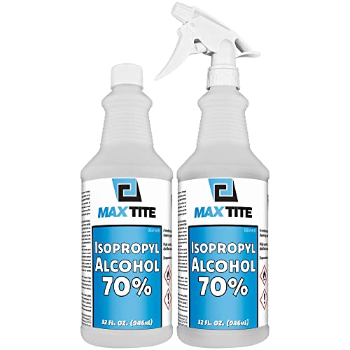 70% Isopropyl Alcohol (Half-Gallon (2 Pack, 32 fl oz) - Includes Heavy-Duty Spray Nozzle - Made in USA