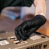 GLOVEWORKS Black Disposable Nitrile Industrial Gloves, 5 Mil, Latex & Powder-Free, Food-Safe, Textured, X-Large, 4 Boxes of 100