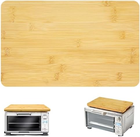 GCQ Bamboo Cutting Board for Breville BOV450XL Mini Smart Toaster Oven, 100% Natural Organic Bamboo, 15.2"L x 9.5"W Toaster Oven Accessories With Heat-Resistant Non-Skid Silicone Feet