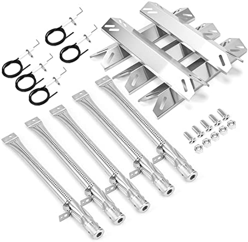 Uniflasy Grill Replacement Parts for Cuisinart GAS2456AS,GAS2556AS,GAS1456ASO,GAS1456BSO,GAS9456AS/ASO,GAS9556AS/ASO,GAS2420AS,Stainless Steel Burner Tube Heat Plate Tent Shield Plate Burner Cover