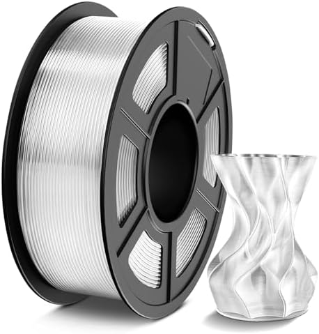 PETG Filament 1.75mm 1KG, 3D Printer Filament PETG Transparent, Strong Toughness PETG, 1KG(330M) Filament High Precision, Dimensional Accuracy ±0.02mm, Transparent PETG