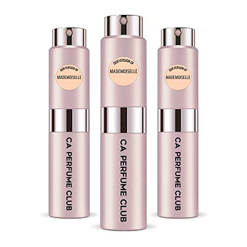 CA Perfume Impression of Mademoiselle For Women Fragrance Eau de Parfum Spray Refillable Bottle 0.27 Fl Oz-X3