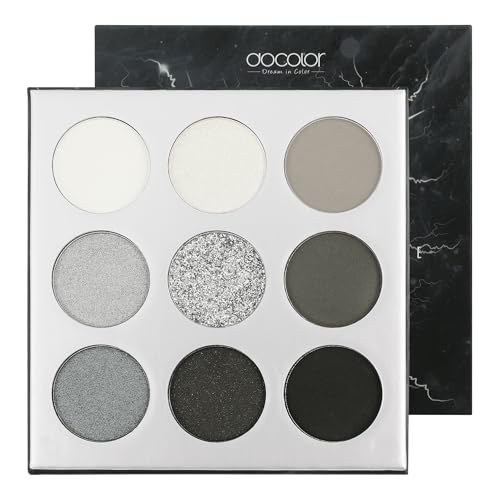 docolor Eyeshadow Palette 9 Colors Black Eyeshadow Gemstone Shadow Palette Highly Pigmented Mattes Shimmers Naked Smokey Glitter Cream Colorful Powder Blendable Long Lasting Waterproof Makeup Palette