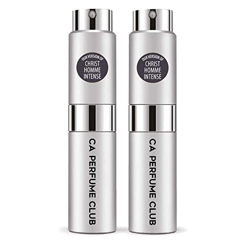 CA Perfume Impression of Christian D. Homme Intense For Men Replica Version Fragrance Dupes Concentrated Long Lasting Eau de Parfum Spray Refillable Atomizer Bottle 0.27 Fl Oz-X2