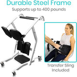 Vive Sit to Stand Lift & Transfer Sling - Elderly Stand Assist Transport Unit Wheelchair Device for Home Care Use, Disability Aid Product for Adults (Sit to Stand Lift + Transfer Sling)