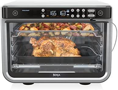 NINJA DT251 Foodi 10-in-1 Smart Air Fry Digital Countertop Convection Toaster Oven with Thermometer XL Capacity and a Stainless Steel Finish (Renewed)
