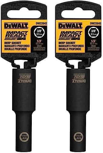 DEWALT DW22872 9/16-Inch IMPACT READY Deep Socket for 1/2-Inch Drive (Pack of 2)