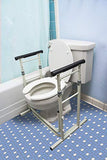 Essential Medical Supply's Height Adjustable Standing Toilet Safety Rail - Sturdy Frame with Foam Handles for Elderly and Seniors, Perfect for Added Safety and Support While Using The Toilet