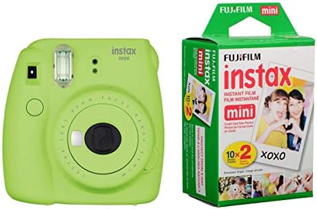 Fujifilm Instax Mini 9 Camera, Lime Green - With Fujifilm instax mini Instant Daylight Film Twin Pack, 20 Exposures