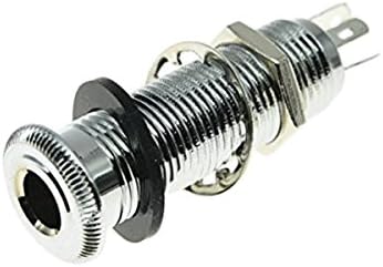 KAISH Stereo Copper Guitar Bass 1/4" Barrel Jack Cylinder Input Output Jacks with 4 Pins Stereo or Mono Jack Chrome