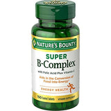 Nature's Bounty Super B Complex with Folic Acid Plus Vitamin C Tablets - 150 ct, Pack of 2