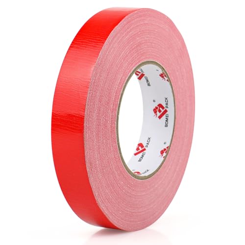 BOMEI PACK Colored Duct Tape,Small Roll,1 inch x 60 Yards,Heavy Duty Waterproof Duct Tape,No Residue,Tear by Hand,9 Mil Industrial Grade StrongTape for Repair,Crafts & Home Improvement (Red)