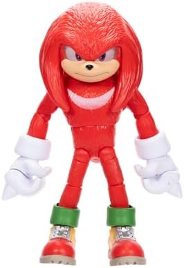 Sonic The Hedgehog Sonic 3 Movie Action Figures 5-Inch Knuckles Collector Toy Figure, Highly Articulated for Boys Girls - Officially Licensed 3 Movie Product