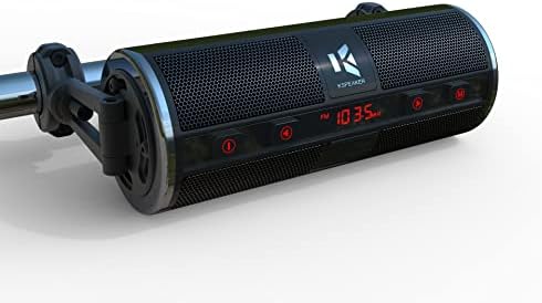 Motorcycle Speakers Bluetooth Waterproof Radio Audio System Built-in Amplifier, 3 Inch Metal Mp3 Player, Great for ATV, Scooter Bike,12 Volt Vehicle, K2BL