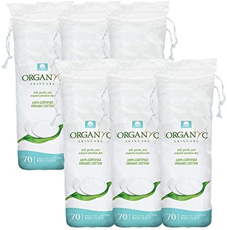 Organyc - 100% Certified Organic Cotton Rounds - Biodegradable Cotton, Chemical Free, for Sensitive Skin (420 Count) - Daily Cosmetics. Beauty and Personal Care