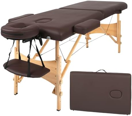 PayLessHere Massage Bed Portable Massage Table 2 Fold Lash Bed Adjustable Salon Bed 24 inche Wide Spa Table with Non-Woven Bag for Spa Footmassage Facial CareSpa Tattoo
