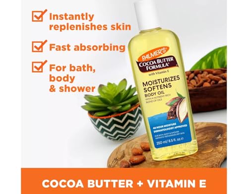 Palmer's Cocoa Butter Formula Moisturizing Body Oil (8.5 Fluid Ounce, Pack of 5)