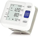 ARSIMAI Blood Pressure Monitor - Wrist Accurate Automatic High Blood Pressure Monitors Portable LCD Screen Irregular Heartbeat Monitor with Storage Case and Adjustable Cuff Powered by Battery - White