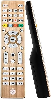 GE Universal Remote Control, Samsung TV Remote, Universal TV Remote for Roku TV, Vizio, LG, Sony, Sharp, Roku, Apple TV, TCL, Panasonic, Smart TVs, Streaming Players, Blu-ray, DVD, 4-Device, Gold