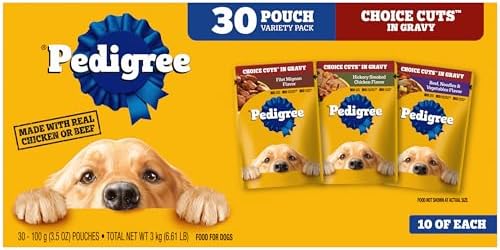 Pedigree Choice Cuts In Gravy Adult Soft Wet Dog Food 30-Count Variety Pack, 3.5 oz. Pouches
