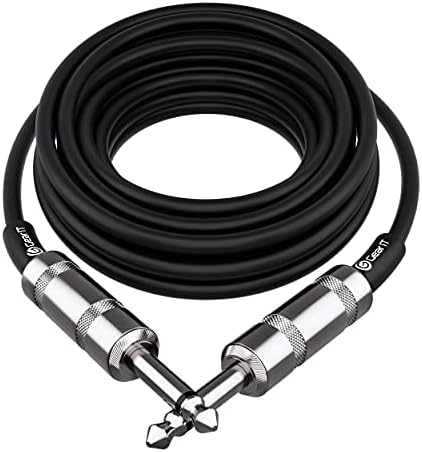 GearIT Professional Speaker Cable (25ft) 12AWG Pure Copper 1/4 inch to 1/4 inch TS Straight Male to Male for Amplifier, Speaker Cabinet, PA and DJ Audio