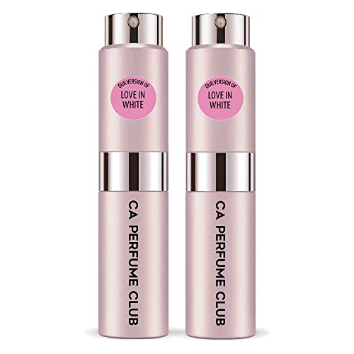 CA Perfume Impression of Love In White For Women Replica Version Fragrance Dupes Concentrated Long Lasting Eau de Parfum Spray Refillable Atomizer Bottle 0.27 Fl Oz-X2