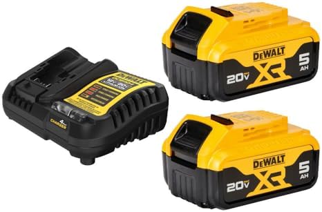 DEWALT 20V MAX Battery Charging Kit, Includes 2 Batteries, 5Ah, Includes Small Storage Bag (DCB205-2CK)