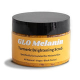 GLO Melanin Turmeric Scrub for Dark Spots, Brightening Inner Thighs Bikini Area Underarms, Natural Exfoliating Face