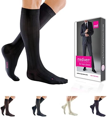 mediven for Men Classic, 15-20 mmHg – Closed Toe, Knee High Compression Stockings, Compression Dress Socks