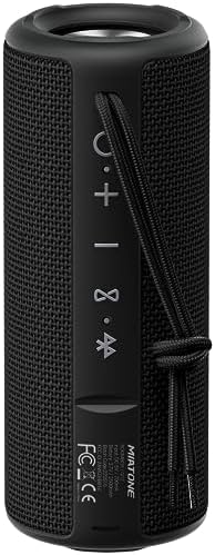 MIATONE Boombox Outdoor Portable Bluetooth Speaker Waterproof Wireless Speakers - Black