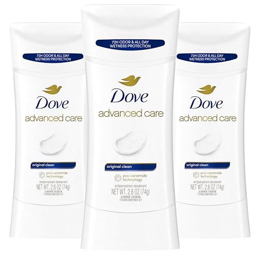 Dove Advanced Care Antiperspirant Deodorant Stick Original Clean With 72-Hour Sweat & Odor Protection, 2.6 oz (Pack Of 3)