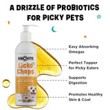 Dinovite Lickochops for Dog & Cat Supplement Enhanced with Omega-6, 3 Fatty Acids, Probiotics and Vitamin E, 16 oz with Pump