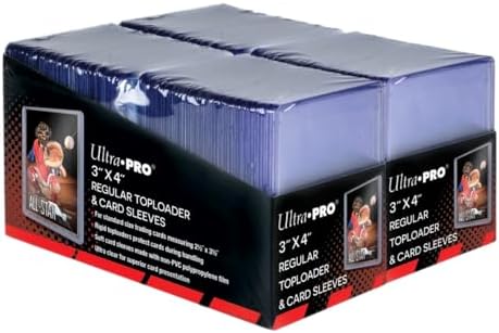Ultra PRO 3" x 4" Clear Regular Toploaders for Cards with Card Sleeves Bundle Standard Size 200ct Baseball Card Sleeves Trading Card Sleeve Baseball Card Protectors Toploader Card Protectors