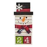 DII Christmas Advent Collection Decorative & Reusable Wooden Countdown Calendar, 11x5", Snowman Blocks