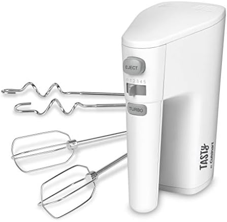 Tasty by Cuisinart HM200T Hand Mixer, 12.16"(L) x 2.16"(W) x 15.31"(H), White
