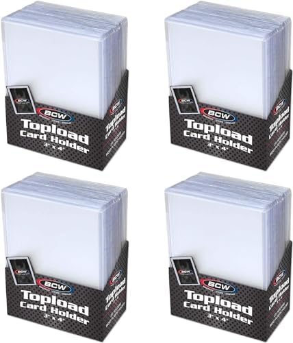 BCW 3x4 Topload Card Holder - Standard - 100ct | Rigid PVC Trading Card Protection for Baseball Cards, Football Cards, and Trading Cards Like Pokémon and MTG | Holds Cards Up to 20pts