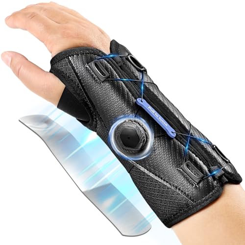 NEENCA Carpal Tunnel Wrist Brace for Night Support,Knob Adjustable Hand Brace for Tendonitis,Arthritis Pain，Sprain,Wrist Splint Support with Sleeves for Women&Men. (Right Hand, Medium)