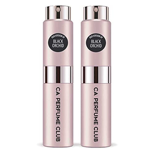 CA Perfume Impression of T. Ford Black Orchid For Women Replica Version Fragrance Dupes Concentrated Long Lasting Eau de Parfum Spray Refillable Atomizer Bottle 0.27 Fl Oz-X2